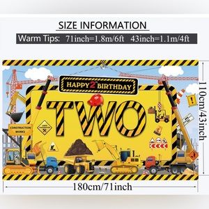 2nd Birthday Party Decorations + Supplies | Like New | Construction Theme B-Day